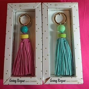 1 Chic Going Rogue Suede Fringe Bag Charm NIB